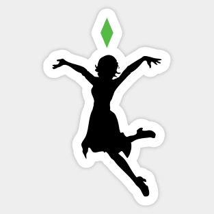 Happy Sim Woman - Black Sticker